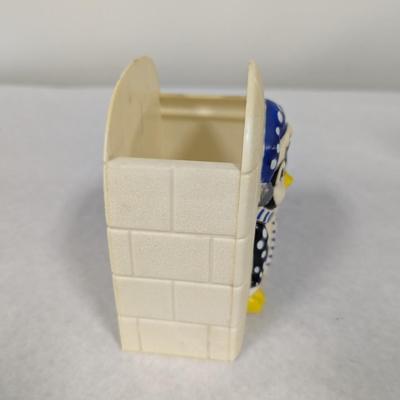 Vintage 60's Penguin With Igloo Napkin Holder by Giftco -Hard Plastic