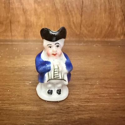 Crown Staffordshire Made in England Rare Mini Miniature Blue Coat 2.75" Toby Jug
