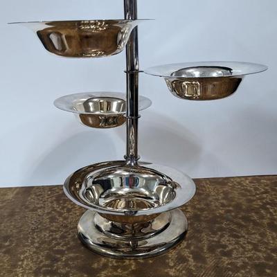 Vintage International Silver Company Stairstep Server Silverplated 4 Bowls Classic Casuals