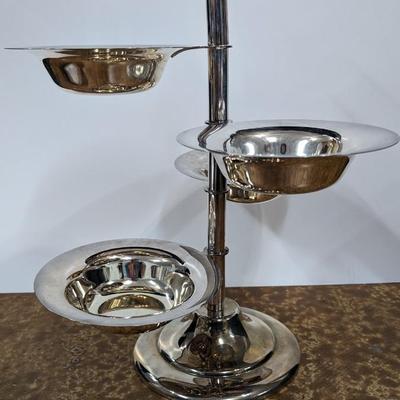 Vintage International Silver Company Stairstep Server Silverplated 4 Bowls Classic Casuals