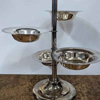 Vintage International Silver Company Stairstep Server Silverplated 4 Bowls Classic Casuals