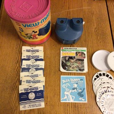 View Master With Lots of Reels in Container
