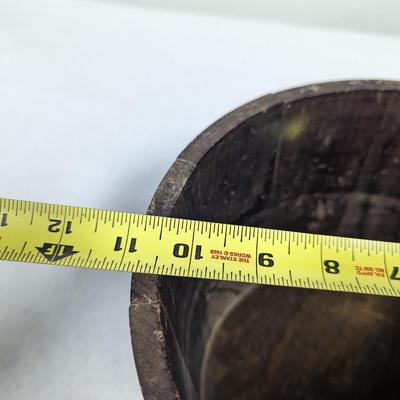 Vintage Wooden Nut-bowl Barrel