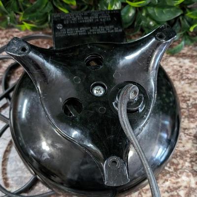 Vintage Oster Electric Fondue Pot ApplianceGreen with Black Lid and Forks Scratched Inside