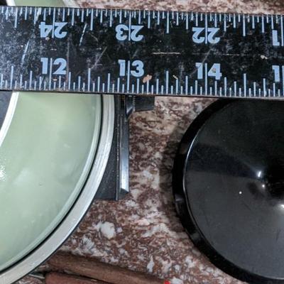 Vintage Oster Electric Fondue Pot ApplianceGreen with Black Lid and Forks Scratched Inside