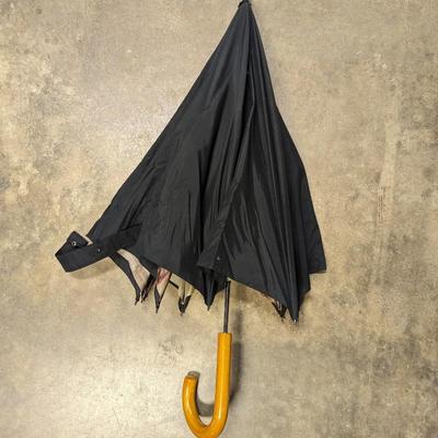 Black Umbrella With Decorative Scene On The Inside
