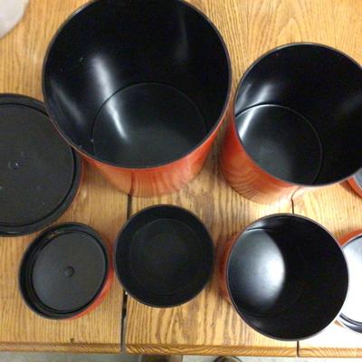 Red Plastic Kitchen Canisters