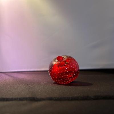 Set of 2 Apple Paperweight Glass Clear