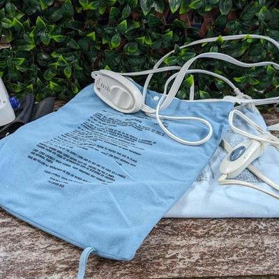 Lot of 2 Heating Pads and a Blood Pressure Machine Missing Battery Lid
