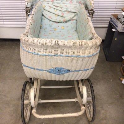 Wicker Vintage Baby Buggy