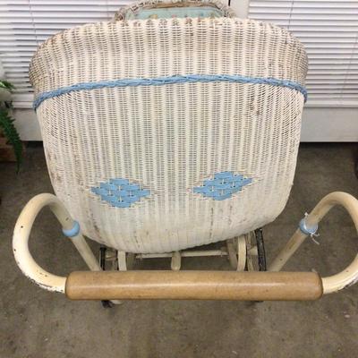 Wicker Vintage Baby Buggy