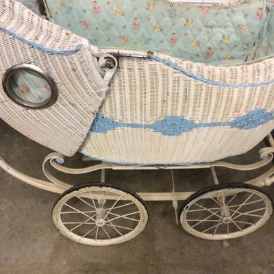 Wicker Vintage Baby Buggy