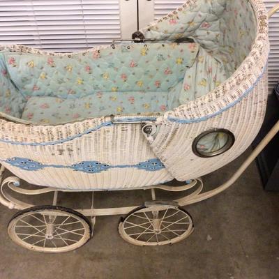 Wicker Vintage Baby Buggy