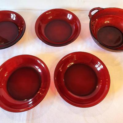 Lot #37 Lot of Vintage Ruby Red Glassware