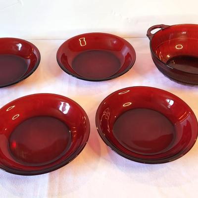 Lot #37 Lot of Vintage Ruby Red Glassware