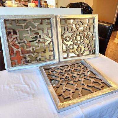 Lot #39 Set of 3 Contemporary Mirrored Wall Decorations