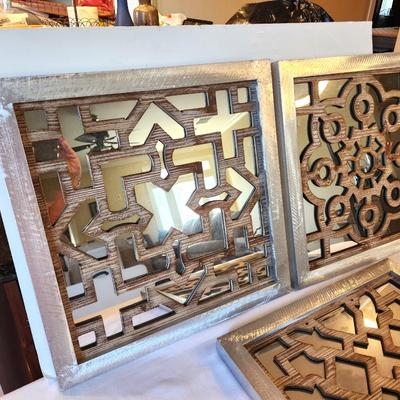 Lot #39 Set of 3 Contemporary Mirrored Wall Decorations