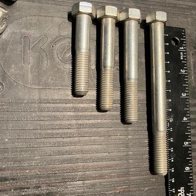 Assorted Bolts 5/8-11 Gr8.  3 1/2 to 4” Qty-22