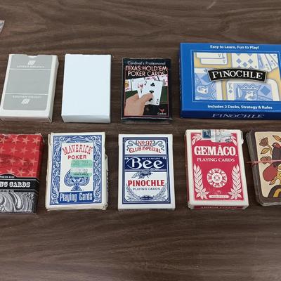 Assortment of playing cards - Poker and Pinochle