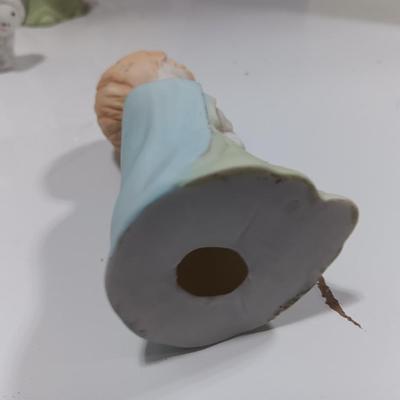 Porcelain Christmas nativity set with vintage Mrs. Claus