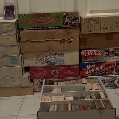 Grandpas Attic find (7) Factory sets (11) Hand correlated sets over 3000 singles including patches autos rookie HOFs many GOATs free...