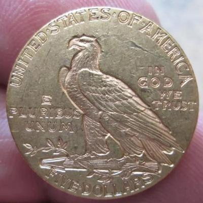 5 DOLLAR 1912 INDIAN US GOLD COIN IN XVF