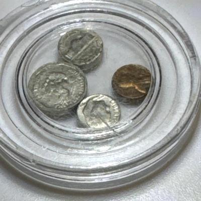 Set of 4 U S SMALLEST COINS SET PEENY NICKEL DIME QUARTER
