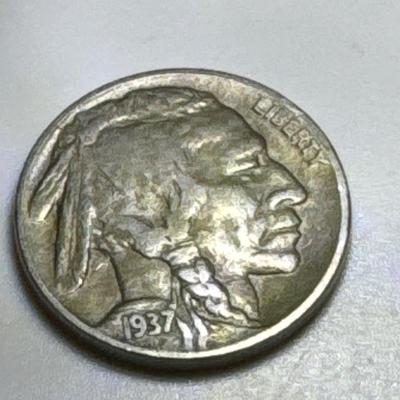 1937 D BUFFALO NICKEL U S COIN 4.9gr XVF