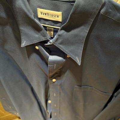 Five men’s long sleeve collared button-down shirt size 18, 34/35 xl