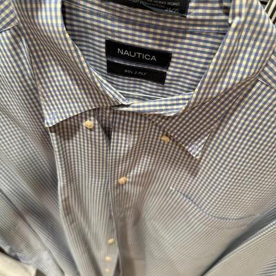 Five men’s long sleeve collared button-down shirt size 18, 34/35 xl