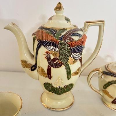 Vintage Japanese Ceramic Tea Set - 5 Person Serving