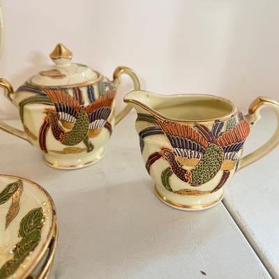 Vintage Japanese Ceramic Tea Set - 5 Person Serving