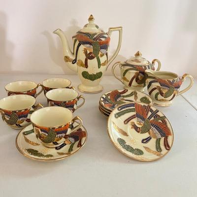Vintage Japanese Ceramic Tea Set - 5 Person Serving