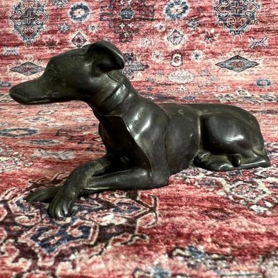 Vintage Hollow Cast Bronze Dog Sculpture Art