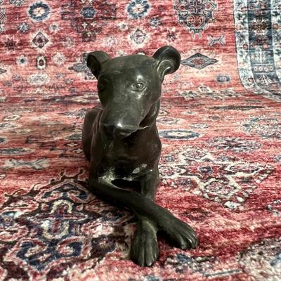 Vintage Hollow Cast Bronze Dog Sculpture Art