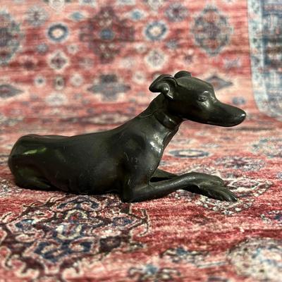 Vintage Hollow Cast Bronze Dog Sculpture Art