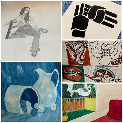 Big Lot Vintage 1970's Student Artwork - Still Life, Nudes, Etc.