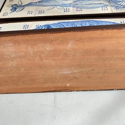 Lot of 3 Vintage Painted Tiles on Wood Art