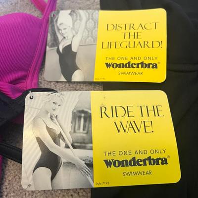 Lot of 3 NEW w Tags Women’s Bathingsuits Swimsuits - Norma Kamali, Vntg. Wonderbra