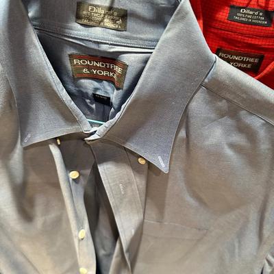 3 men’s XL, button-down shirts, Roundtree in New York, polo