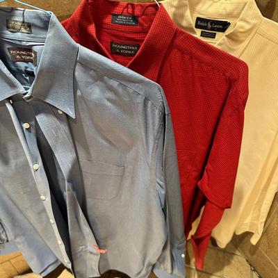 3 men’s XL, button-down shirts, Roundtree in New York, polo