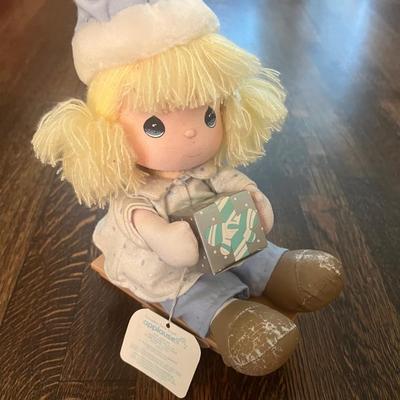1988 Precious Moments Musical Doll plus plastic train set