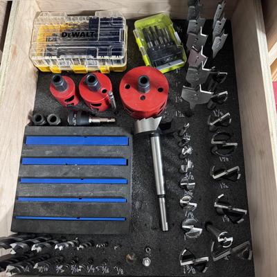 Starting Price Reduced! WEN Bench Press Drill- with custom stand and contents of drawers