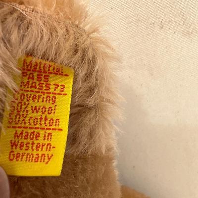 NOS Vintage Steiff Mask Orig. Teddy Bear Honey Mohair Plush 14” ID Button Tags