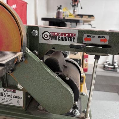 Starting Price Reduced! Central Machinery Belt and Disk Sander and Work Shark Wood Tool Sharpener with stand