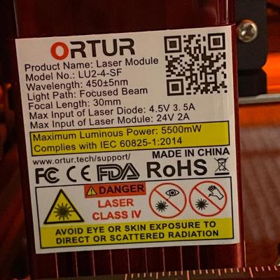 Starting Price Reduced! Ortur Laser Module- Laser Master 2 Pro S2- with custom built laser box