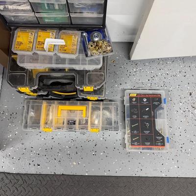 Craftsman Wall Mounted Storage- with fasteners, clips, hardware and such. Includes all items shown.
