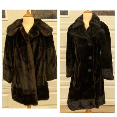 2 Vintage Faux Fur Coats”Genuine Simulation Fur”