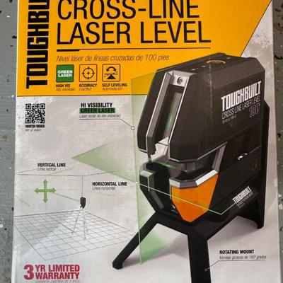 Starting Price Reduced! Toughbuilt Green 100ft Self-Leveling Indoor Cross-Line Laser Level