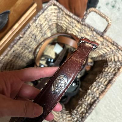 A basket full of Mens Leather Belts Size 40